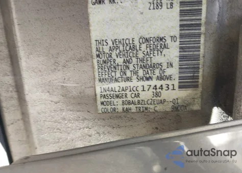 2012 Nissan Altima 2.5 S from USA, damaged, VIN 1N4AL2AP1CC174431